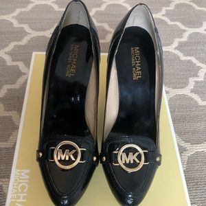 Michael Kors Fulton Black Patent Loafer Heels